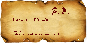 Pokorni Mátyás névjegykártya